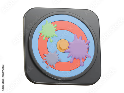 paintball target icon 3d illustration render