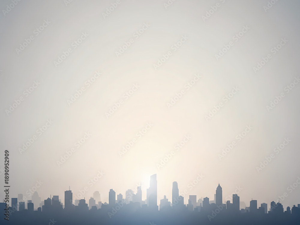 Fototapeta premium City Skyline Silhouette Abstraction Editorial Background Copy Space