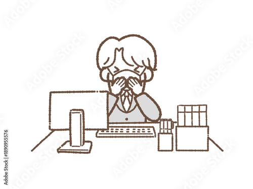 会社員　くしゃみ　男性