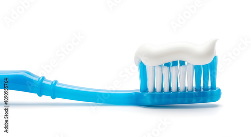 Tooth Cleaning Tool with Paste for Dental Care Isolated