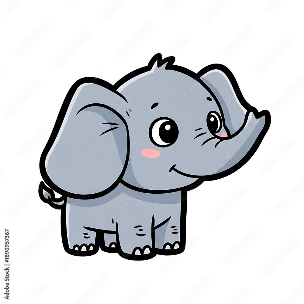 Obraz premium Adorable Cartoon Elephant Illustration Character.