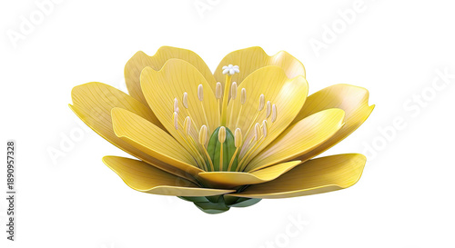 Yellow Buttercup Flower with Detailed Stamens and Pistil