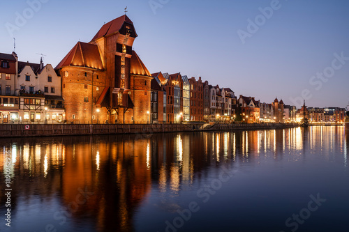 Konstfotografi Old Port Crane, Gdansk, Poland
