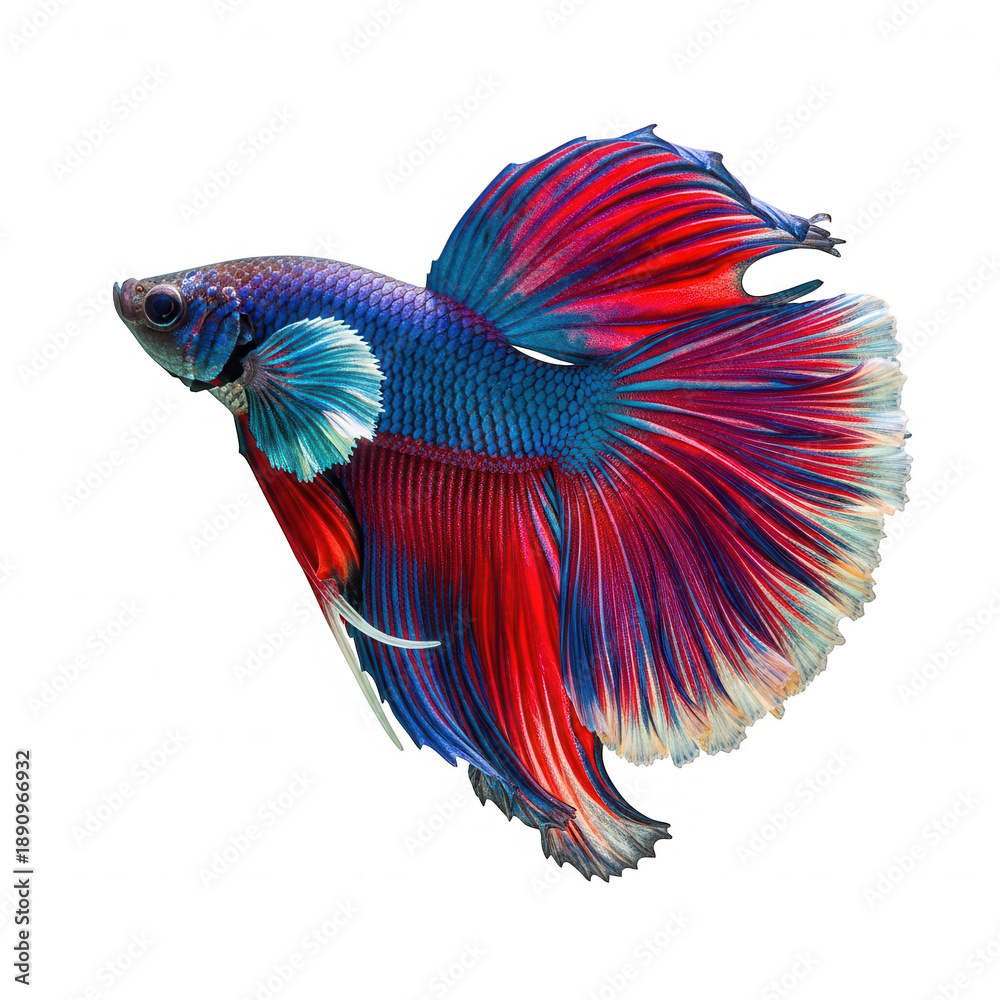 Fototapeta premium Vibrant betta fish displaying its colors