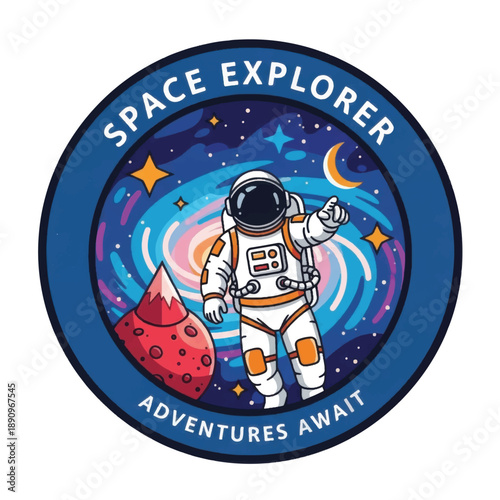 Astronaut in Space Suit with Planet.