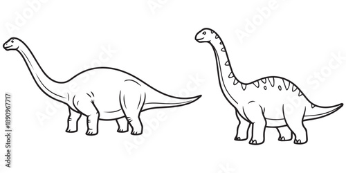 jurassic world animal line art and illustrator eps 10