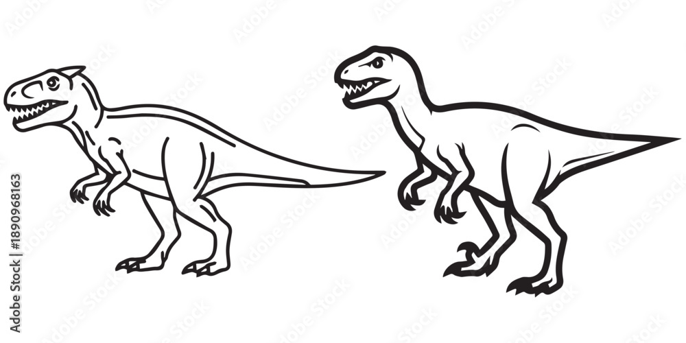 Obraz premium jurassic world animal line art and illustrator eps 10