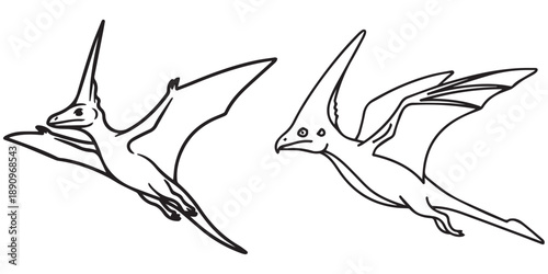 jurassic world animal line art and illustrator eps 10