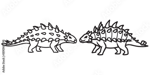  jurassic world animal line art and illustrator eps 10