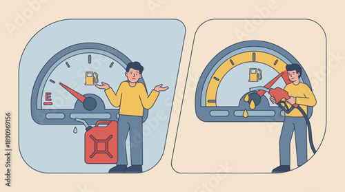 Understanding Fuel Levels in a Car with Infographics in a Creative Environment