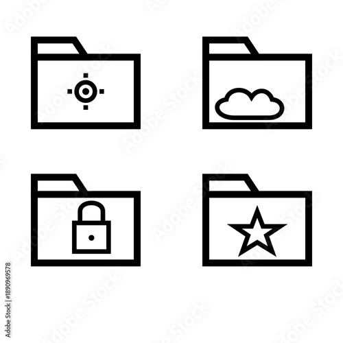 black and white folder icon