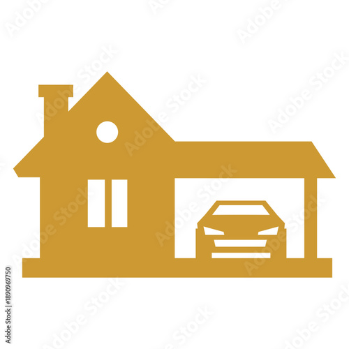 House and Car Garage Icon