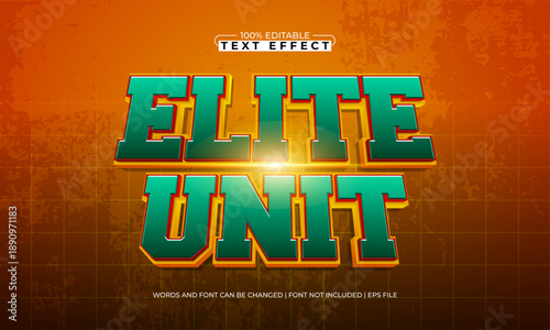 Elite Unit Editable Text Effect - Strong Tactical Typography for Game and Action Design