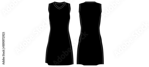 Netball Dress Mockup Template Vector