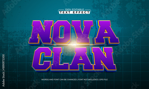 Nova Clan Editable Text Effect - Strong Tactical Typography for Game and Action Design