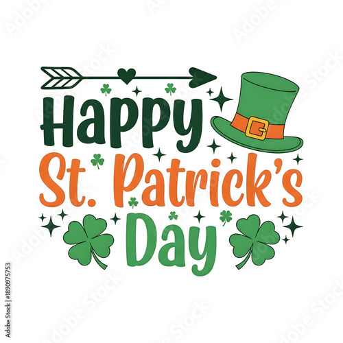Happy st patrick's day isolated on transparent background