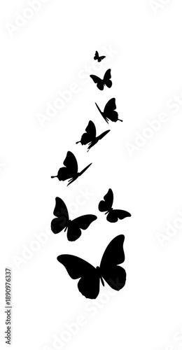 Floating Butterflies Vector Illustration