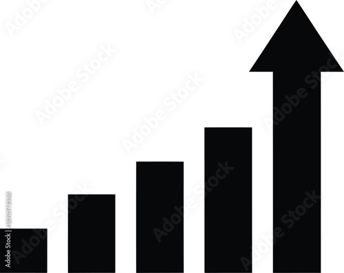 Increasing trend graph with upward arrow