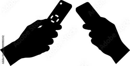 TV Remote and Smartphone in Hands for Smart Home Control