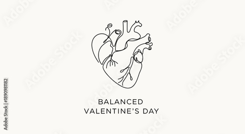 Anatomical Heart Illustration for Valentines Day.