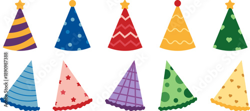 Flat Birthday Hat Illustration