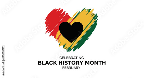 Black History Month Heart Symbol Celebrating African American Heritage and Culture