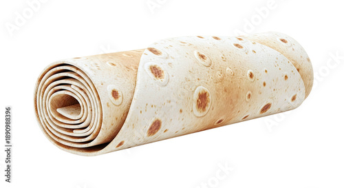 Rolled up tortilla with brown spots