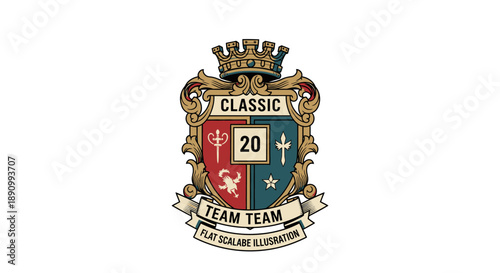 Classic Team Crest Logo Emblem Design.