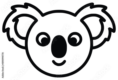 Koala Sketch: A simple illustration of a koala's face, showcasing its iconic features.