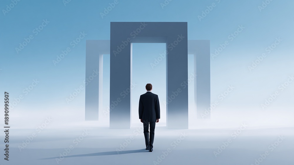 Obraz premium Surreal abstract composition emphasizing pause and silence, copy space