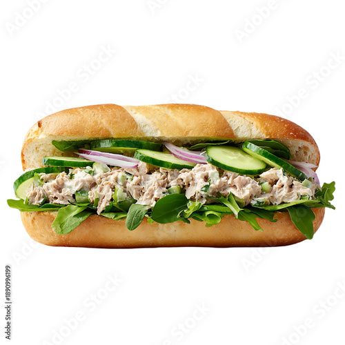 Long tuna sub sandwich with creamy filling