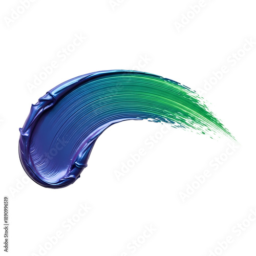 Dynamic Metallic Blue Green Gradient Paint Stroke Swatch