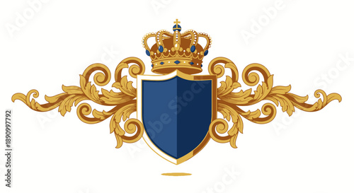 Royal Crest with Blue Shield and Crown.