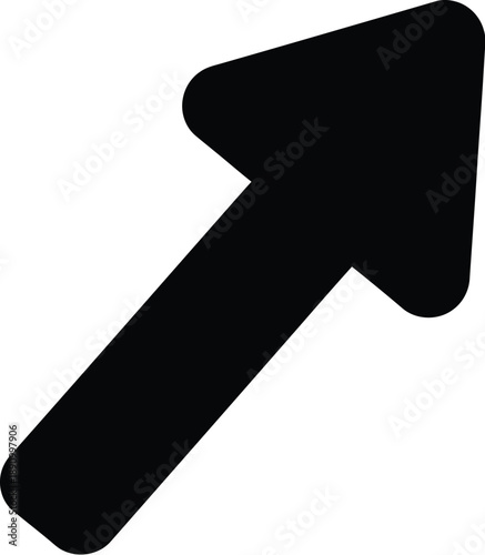 Arrow for direction or movement, growth, progress, increase, navigation within user interfaces, "forward" or "up right" action, auxiliary sign for directional guidance icon