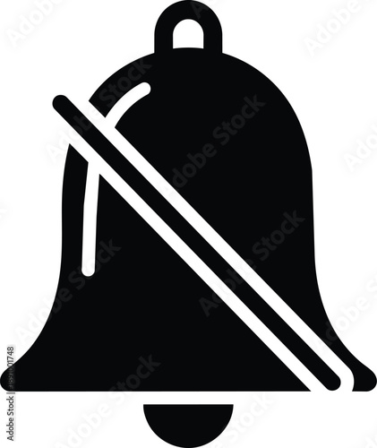 Muted bell icon representing silent mode or notifications turned off.