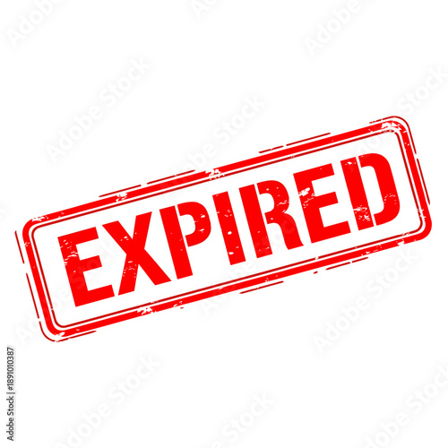 Expired Stamp Icon – Deadline Invalid Red Approval Label Symbol