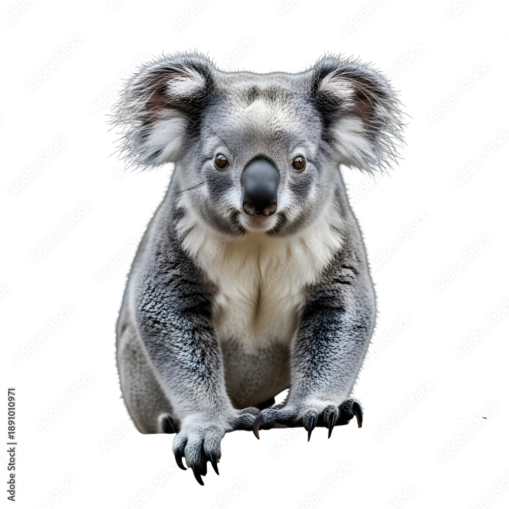 Fototapeta premium Close-up Portrait of a Koala Bear with Fluffy Ears and Black Nose marsupial Australia