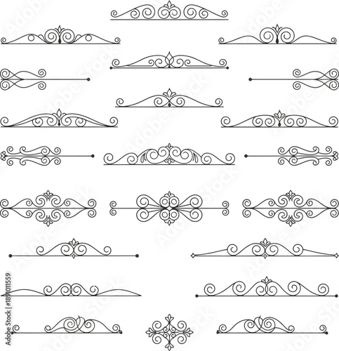 Collection of ornate scroll designs