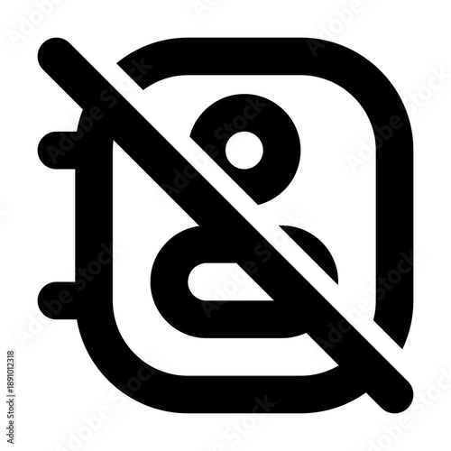 Address Book Off Outline Icon style perfect for User Interface, Website, and Apps