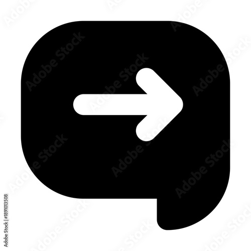 Message Forward Solid Icon style perfect for User Interface, Website, and Apps