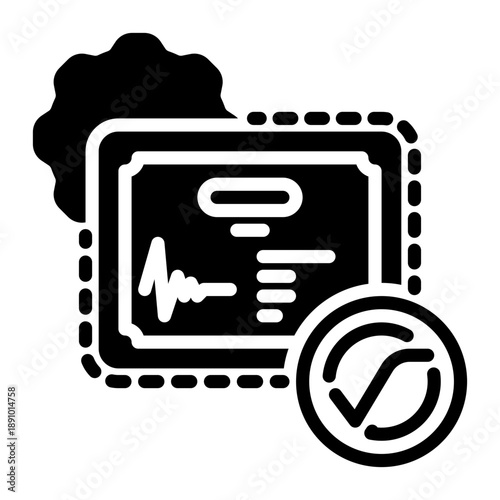 certificate icon, glyph icon style
