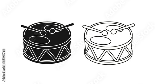 Black and white drum illustration