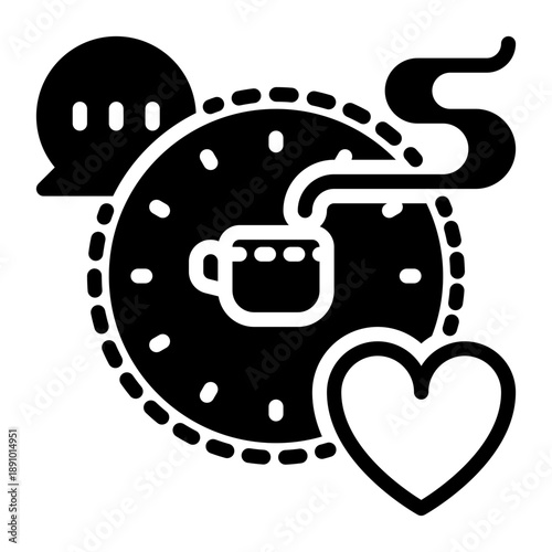coffee break icon, glyph icon style