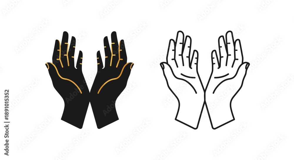 Fototapeta premium Hands clapping icon minimalist design