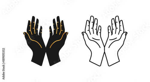 Hands clapping icon minimalist design