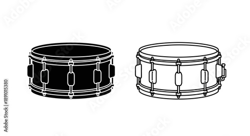 Black and white snare drums musical instrument