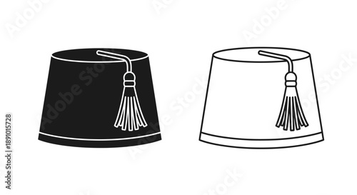 Traditional turkish fez hats with tassels