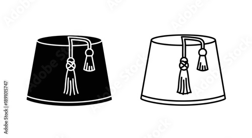 Traditional turkish fez hats vector illustration