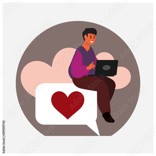 Online flirt concept