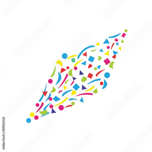 Colorful Confetti Burst Arc Celebration